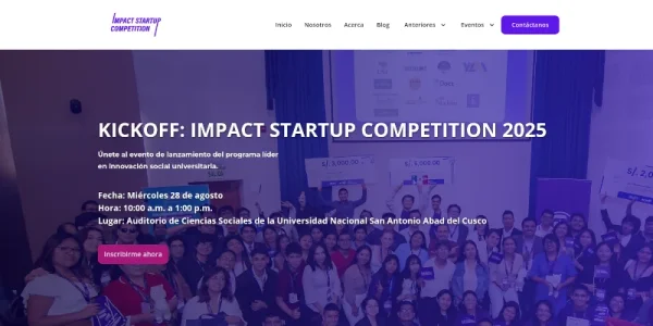 Screenshot del proyecto ISC 2024 - Web de concurso de startups