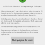 Donación en Money Manager EX en Android.