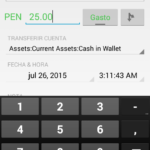 Nueva transacción de GNUcash en Android.