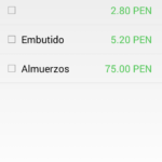 Resumen de gastos de GNUcash en Android.