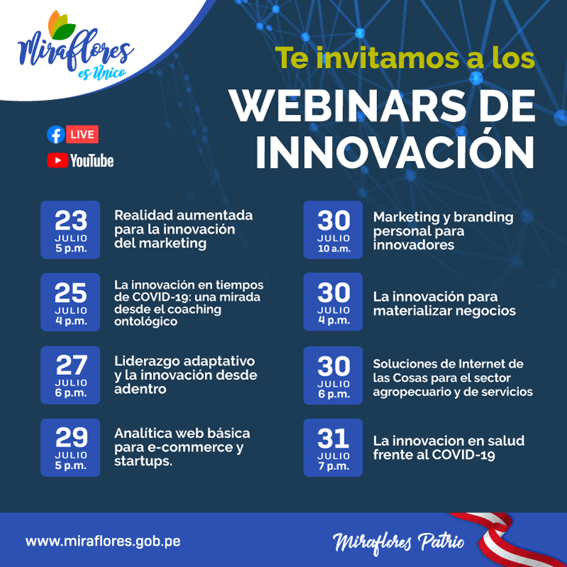 Webinars del Centro de Innovación de Miraflores.